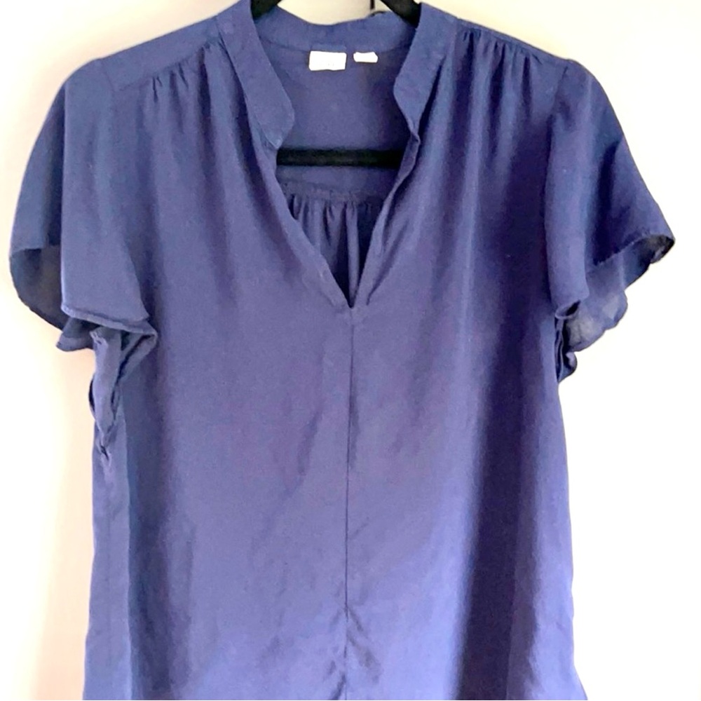 GAP Blue Flutter Sleeve Blouse
